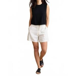 NEW NOT MONDAY women's kendall short in ivory stripe